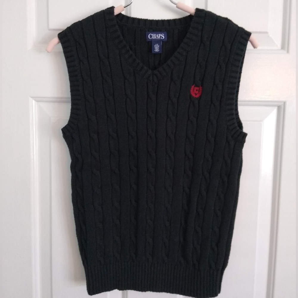 Boys Chaps black sweater vest sz L
